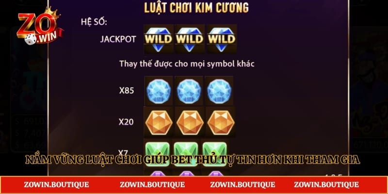 Nắm vững luật chơi giúp bet thủ tự tin hơn khi tham gia quay thưởng
